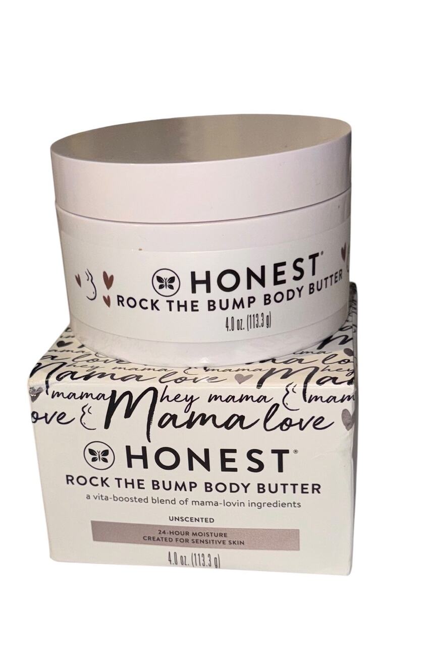Honest Rock The Bump Body Butter 4oz Unscented 24 Hour Moisture Sensitive Skin